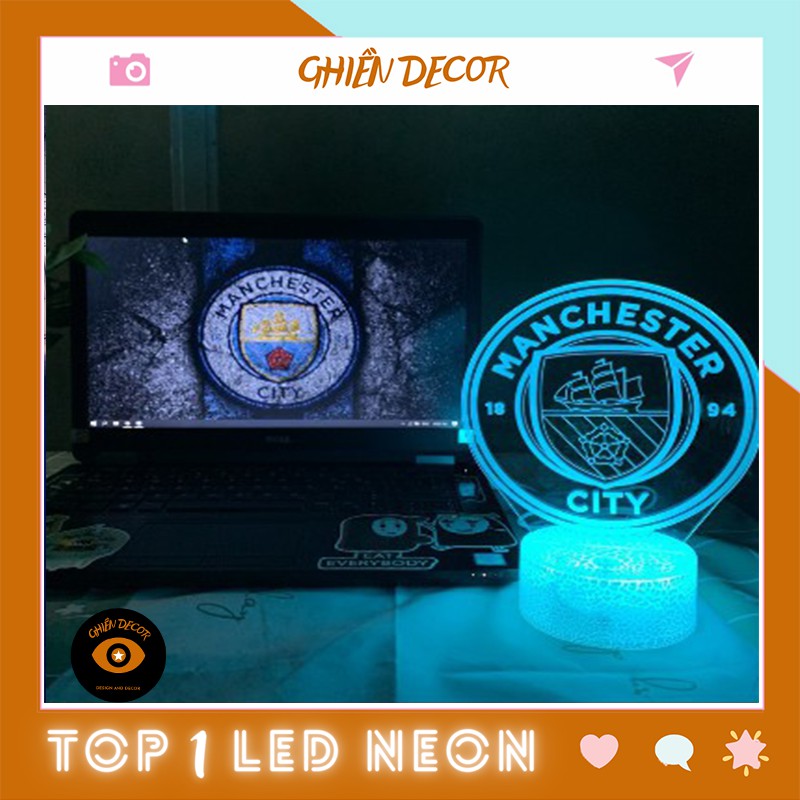 Đèn Ngủ 3D Led Logo CLB Bóng đá | 16 Màu + Remote | Đèn Led 3D trang trí phòng ngủ, để bàn, phòng làm việc
