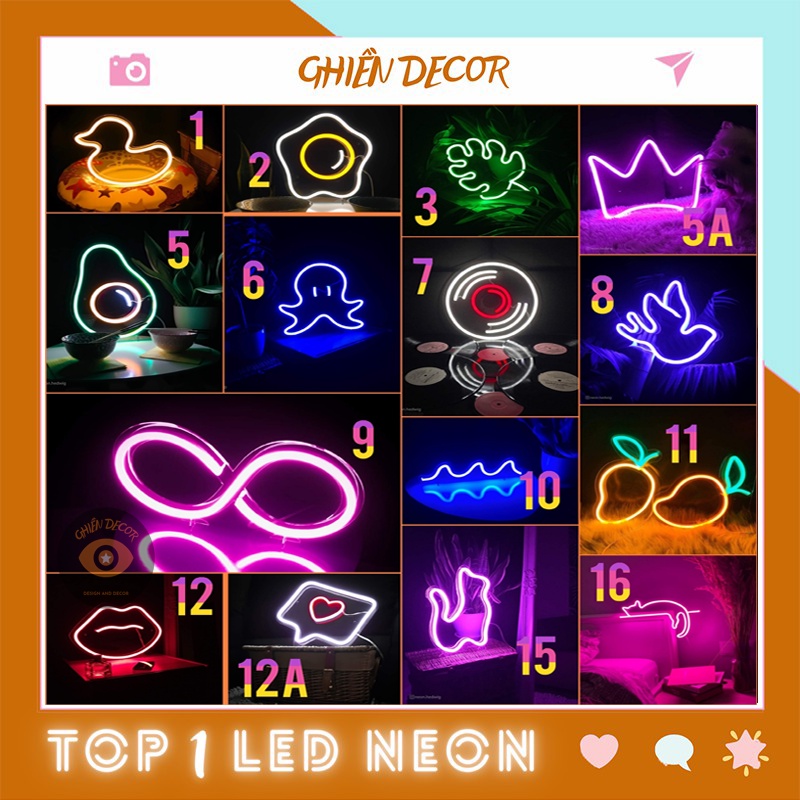 [XẢ HÀNG] Đèn trang trí phòng, treo trường đa dạng kiểu dáng màu sắc, đèn neon decor theo yêu cầu